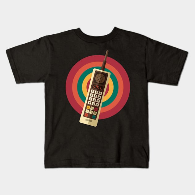 Retro Cellular Phone Kids T-Shirt by Dellan